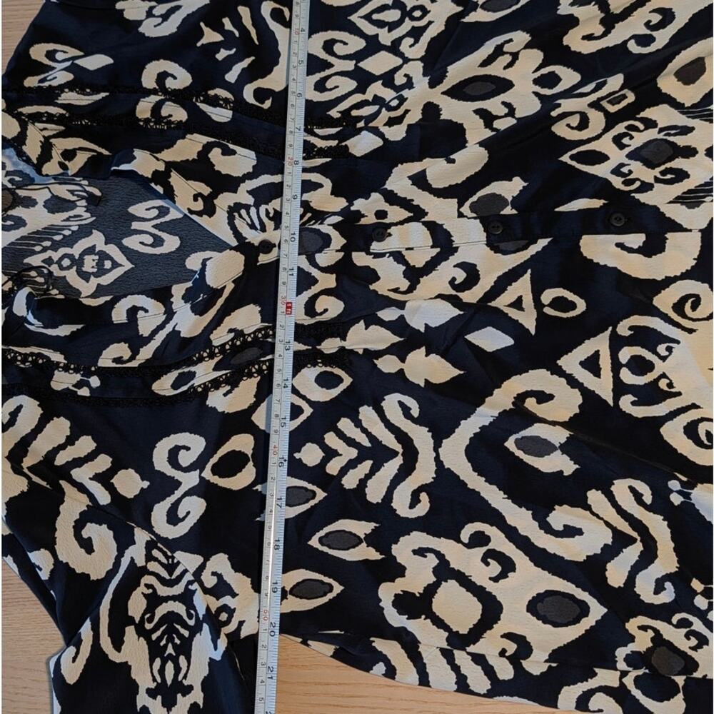 Zara Dress Womens S Black/White Printed Long Sleeve V-neck Relaxed Shirt Mini - Picture 5 of 9